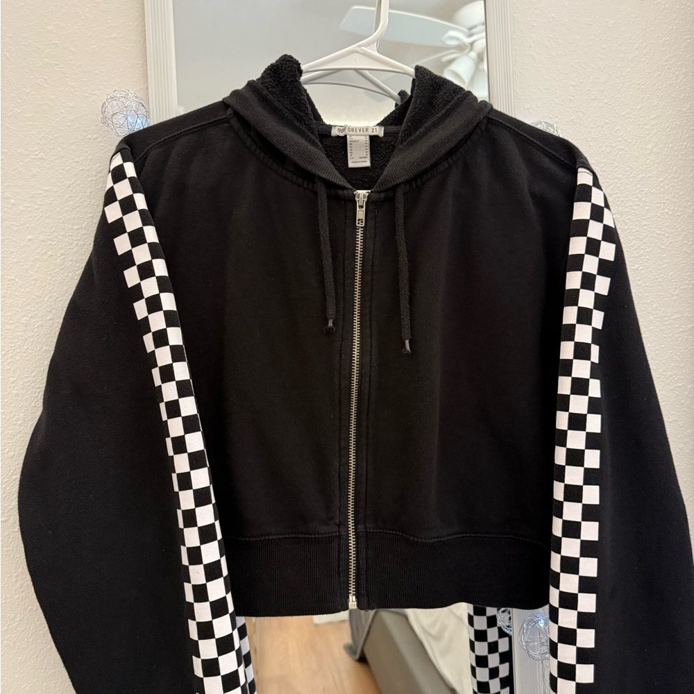 Forever 21 Black Textured Hoodie